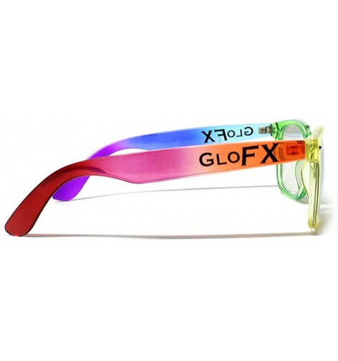 Wayfarer Transparent Rainbow Diffraction Glasses - Gold Mirror - Rave Rainbow EDM Diffraction - CP17AAKAAM8 $19.73