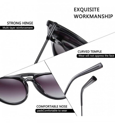 Rectangular Pilot Polarized Gradient Lens Sunglasses for Men Acetate Frame Driving Sun Glasses UV400 - C2green - C3199HSNUT5 ...
