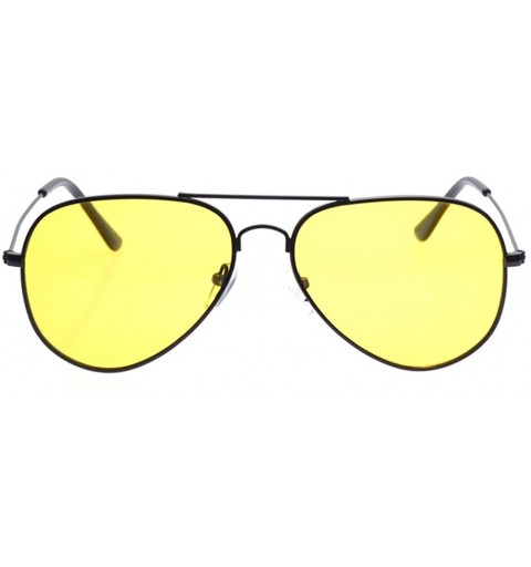 Aviator Night Vision Polarized Aviator Sunglasses for Driving - Black/Yellow - CU11LVK6ZY5 $11.66