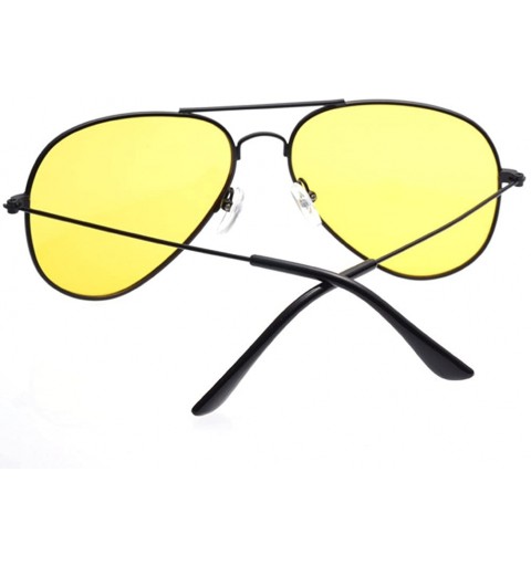 Aviator Night Vision Polarized Aviator Sunglasses for Driving - Black/Yellow - CU11LVK6ZY5 $11.66