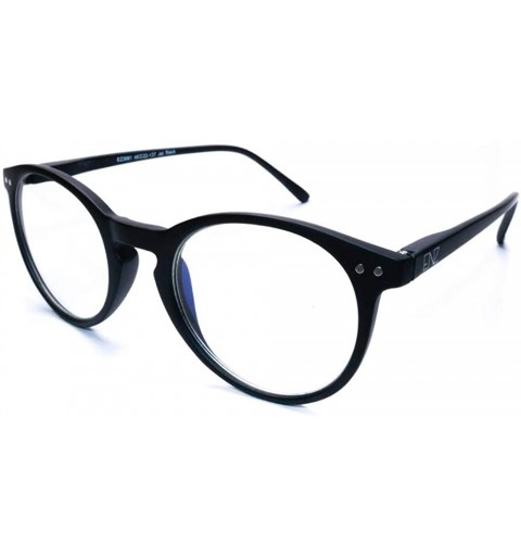 Round blue light blocking (Anti Bluelight) glasses 50mm unisex For Men And Women (Round) - Jet Black - CC1983IC88X $21.37