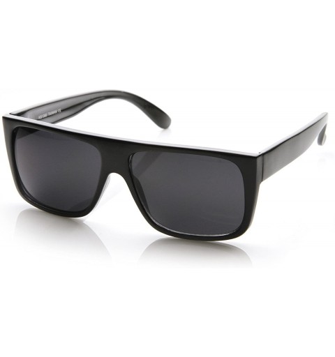 Aviator Casey' Flat Top Rectangle Fashion Sunglasses - Black - CB11WP2W5SN $9.89