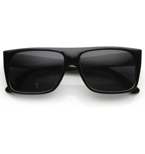 Aviator Casey' Flat Top Rectangle Fashion Sunglasses - Black - CB11WP2W5SN $9.89