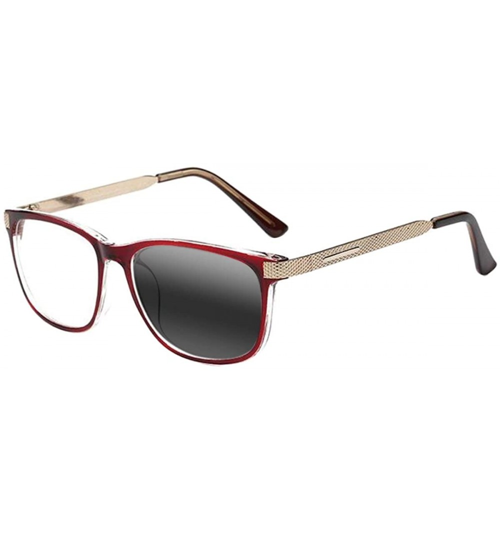 Rectangular Men Women Fashion Bifocal Reading Glass Retro Transition Photochromic UV400 Anti-UV Reader - Red - C818Z40DI3C $2...