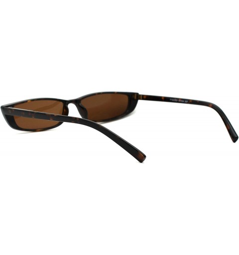 Rectangular Mod Narrow Rectangular Retro Dad Shade Pleastic Sunglasses - Tortoise Brown - CO18W0AGZWL $11.03