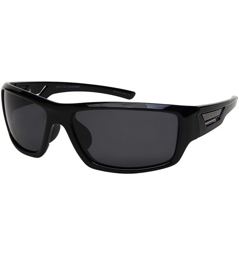 Wrap Polarized Wraparound Sunglasses Cycling M570122 P 1 - 570122-p Black Frame - Grey Polarized Lens - C418ZHXHNAM $27.14