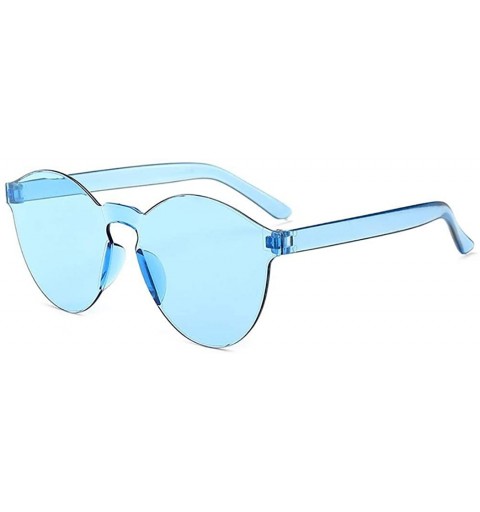 Round Unisex Fashion Candy Colors Round Outdoor Sunglasses Sunglasses - Light Blue - C8199S8GKUU $13.87