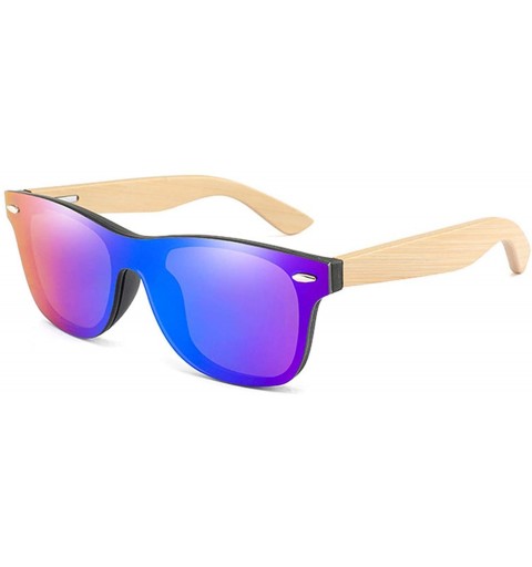 Round Vintage Bamboo Wood Frame Men Women Sunglasses Mirror Coating Sun Shades Eyewear UV400 Oculos De Sol Gafas - 4 - CF199C...