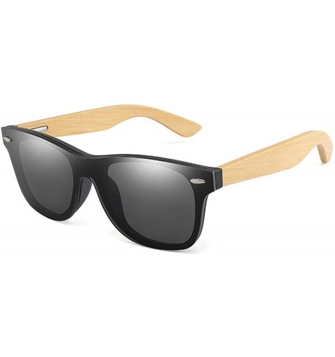 Round Vintage Bamboo Wood Frame Men Women Sunglasses Mirror Coating Sun Shades Eyewear UV400 Oculos De Sol Gafas - 4 - CF199C...