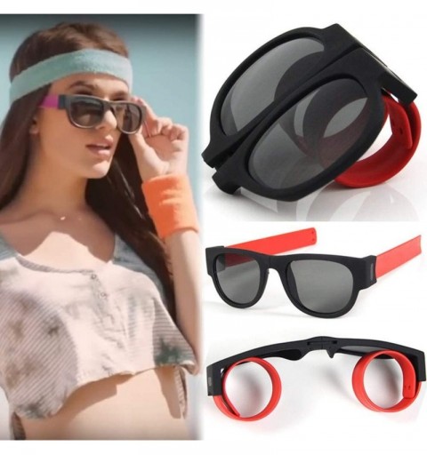 Sport Folding Wristband Sunglasses Slappable Bracelet - C1 - C8199OQQGMM $9.54