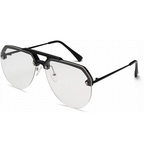 Goggle Personality Trend Half Frame Sunglasses Men Fashion Wild Jelly Color Sunglasses Women Street Glasses - Style 2 - CW18U...