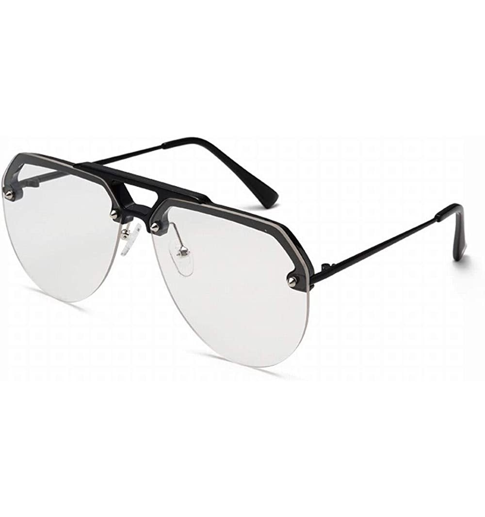 Goggle Personality Trend Half Frame Sunglasses Men Fashion Wild Jelly Color Sunglasses Women Street Glasses - Style 2 - CW18U...