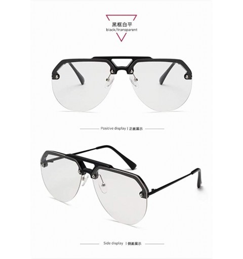 Goggle Personality Trend Half Frame Sunglasses Men Fashion Wild Jelly Color Sunglasses Women Street Glasses - Style 2 - CW18U...