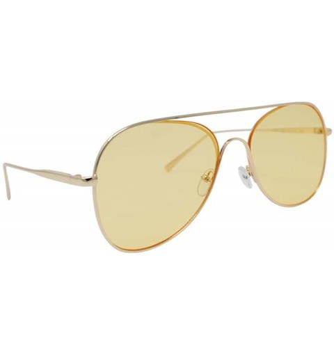 Oversized Retro Aviator Sunglasses With Case - Gold - CF18577TQI7 $14.89