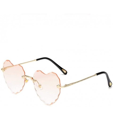 Rimless Heart-Shaped Rimless Sunglasses Women Gradient Lens Shade UV Protection - C6 - CR190O8SAZ2 $7.61