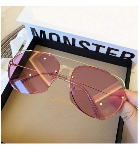 Sport Oversized Square Sunglasses for Women Hollow Rivets Shades - Purple Red - CB1907YRD6G $21.67