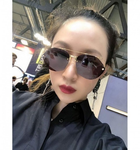Sport Oversized Square Sunglasses for Women Hollow Rivets Shades - Purple Red - CB1907YRD6G $21.67