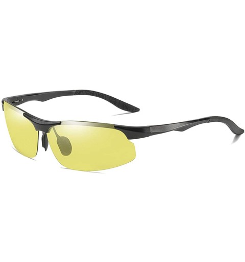 Aviator Photochromic Polarized Sunglasses Men Women for Day and Night Driving Glasses - 8003-yellow - C018YW95KRS $25.42
