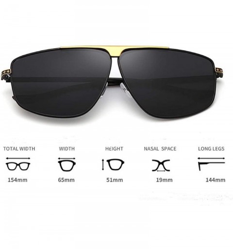 Aviator Polarized Oversized Sunglasses for Men Metal Frame - Golden/Red ...