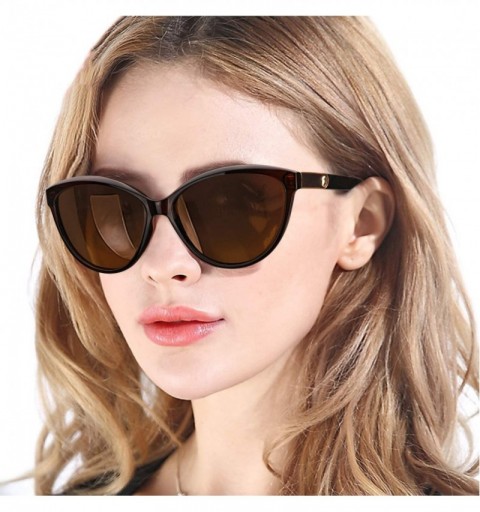 Cat Eye Cateye Sunglasses for Women Polarized-Fashion Classic Frame with 100% UV 400 Protection - CY18U46M0YE $23.57