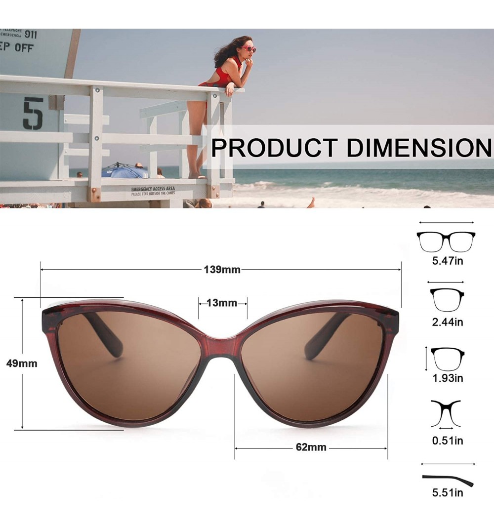 Cateye Sunglasses for Women Polarized-Fashion Classic Frame with 100% ...