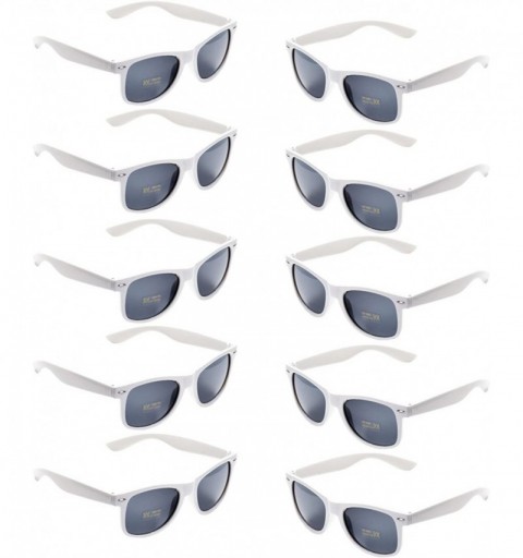 Oversized 10 Packs UV Protection Neon Colors 80's Retro Style Party Favors Sunglasses - White - CF18DZA95IG $13.69