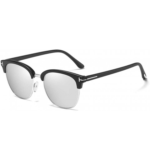 Oval Sunglasses Polarized Antiglare Anti ultraviolet Travelling - Silvery - CX18WNUKK70 $19.31