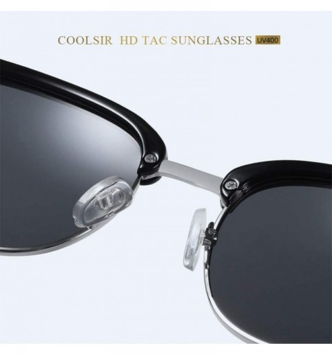 Oval Sunglasses Polarized Antiglare Anti ultraviolet Travelling - Silvery - CX18WNUKK70 $19.31