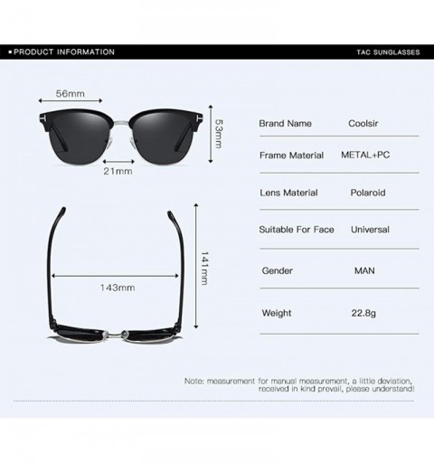 Oval Sunglasses Polarized Antiglare Anti ultraviolet Travelling - Silvery - CX18WNUKK70 $19.31