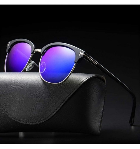 Oval Sunglasses Polarized Antiglare Anti ultraviolet Travelling - Silvery - CX18WNUKK70 $19.31