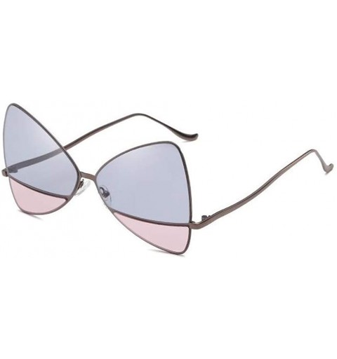 Round Unique Double Lens Butterfly Bowtie Lux Vintage Oversized Designer Triangular Cat Eye Shaped Sunglasses - CJ18HCGH6SH $...