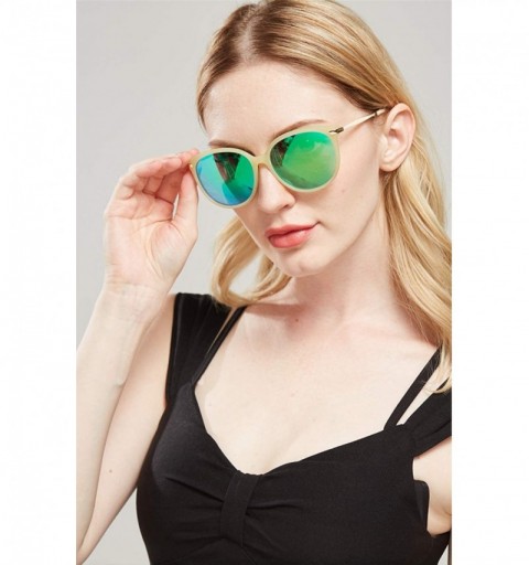 Square Classic Round Polarized Sunglasses Vintage Mirrored Glasses For Women - C811YMBH5HL $13.27