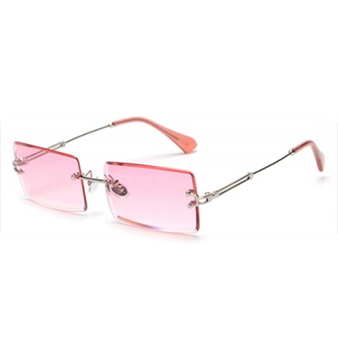 Semi-rimless Small Rectangle Sunglasses Women RimlSquare Sun Glasses 2019 Summer Style Female Uv400 Green Brown - Clear Pink ...