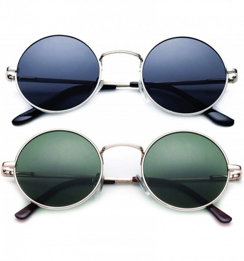 Round Round Retro John Lennon Sunglasses & Clear Lens Glasses Vintage Round Sunglasses - C318XIUZ20W $28.08