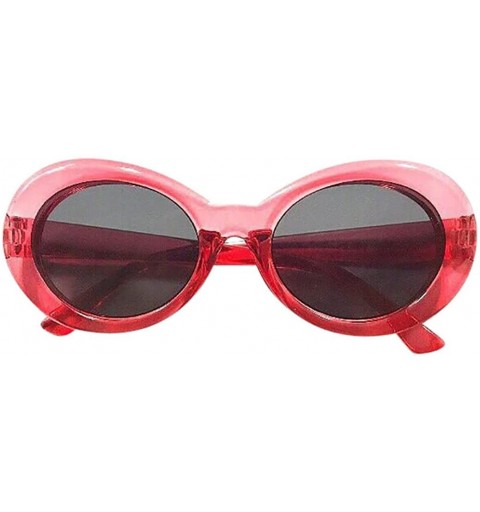 Oval Sunglasses for Women Men - Clout Goggles Unisex Sunglasses Rapper Oval Shades Retro Glasses - D - CN18DOXAXL0 $5.39