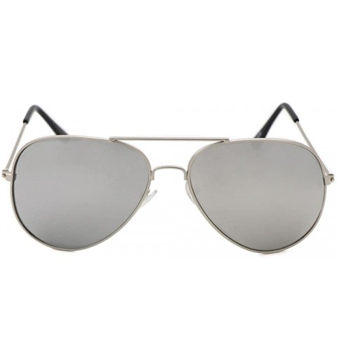 Aviator Men Women Silver Aviator Sunglasses UV 400 Protection - CL18G9HTQKY $9.42