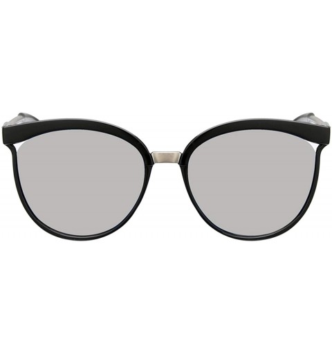 Round Black Cat Eye Sunglasses Women Brand Designer Retro Cateyes Glasses Female Frame Oval Eyewear UV400 Ladies - Gold - C51...