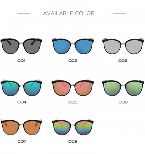 Round Black Cat Eye Sunglasses Women Brand Designer Retro Cateyes Glasses Female Frame Oval Eyewear UV400 Ladies - Gold - C51...