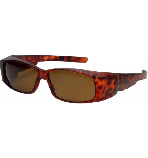 Sport Comfortable Polarized Fitover Sunglasses Wear-Over your Readers (7666PL) - Tortoise - CO12NYVWVYK $20.86