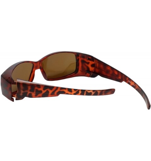 Sport Comfortable Polarized Fitover Sunglasses Wear-Over your Readers (7666PL) - Tortoise - CO12NYVWVYK $10.68