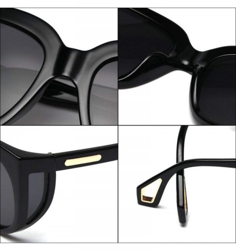 Square New fashion retro square avant-garde big box brand punk side cover ladies sunglasses UV400 - Black&pink - C118T72S2NI ...