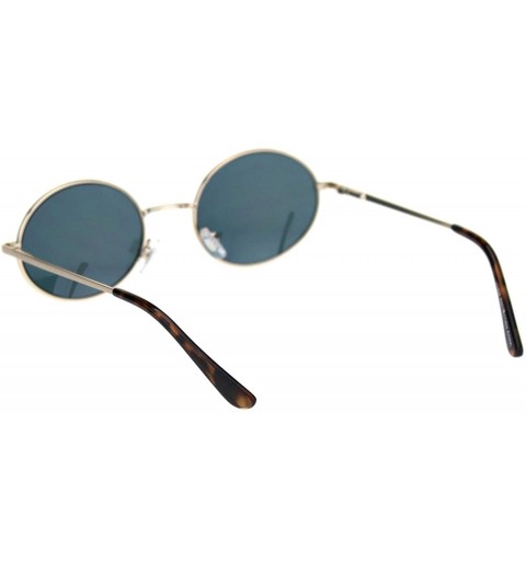 Oval Mens Color Mirror Lens Spring Hinge Oval Round Metal Sunglasses - Gold Pink Mirror - C918RR5S8ME $8.35