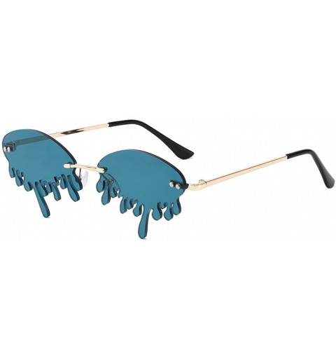 Square Fashion Sunglasses Women Men Rimless Tears Shape Street Eyeglasses Shades - D - CY190O6RX54 $11.76