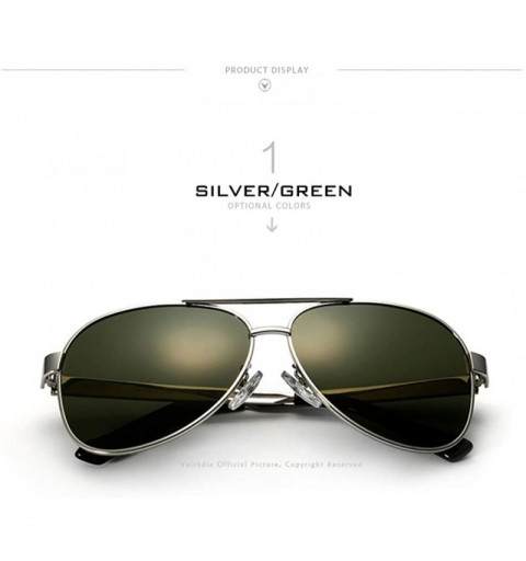 Round Polarized Sunglasses Men Brand Designer Sun Glasses UV 400 Lens - Silver - CY18RRLMNWE $23.12