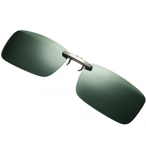 Oval Men Women Detachable Vision Lens Metal Polarized Clip On Sunglasses - Green - CX18GY3MWRT $7.70