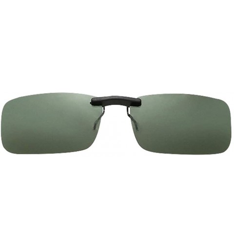 Oversized Clip on Polarised Sunglasses UV400 Fit over Prescription Eyeglasses - Green - CO18RG89DYH $7.48