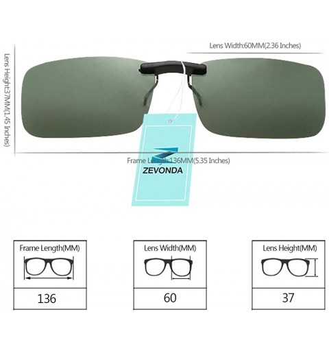 Oversized Clip on Polarised Sunglasses UV400 Fit over Prescription Eyeglasses - Green - CO18RG89DYH $7.48