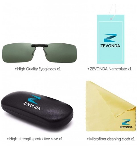 Oversized Clip on Polarised Sunglasses UV400 Fit over Prescription Eyeglasses - Green - CO18RG89DYH $7.48