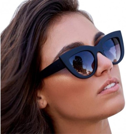Aviator Hot Sale! Women Cat Eye Sunglasses Vintage Retro Eyewear Fashion Ladies Solid UV Protection Travel Glasses (F) - C318...