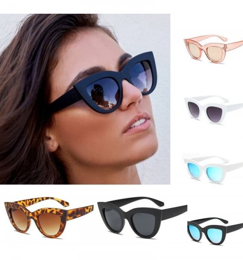 Aviator Hot Sale! Women Cat Eye Sunglasses Vintage Retro Eyewear Fashion Ladies Solid UV Protection Travel Glasses (F) - C318...